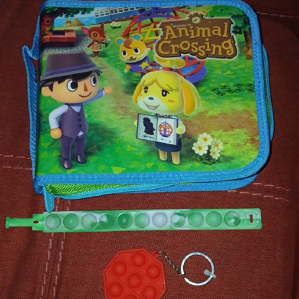 Kids Toy Pouch with Green Pop Bubble Fidget Toy